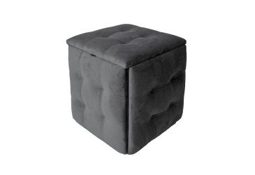 Пуф-трансформер Kredens furniture 5в1 50x50 см, Чорний метал / Сірий