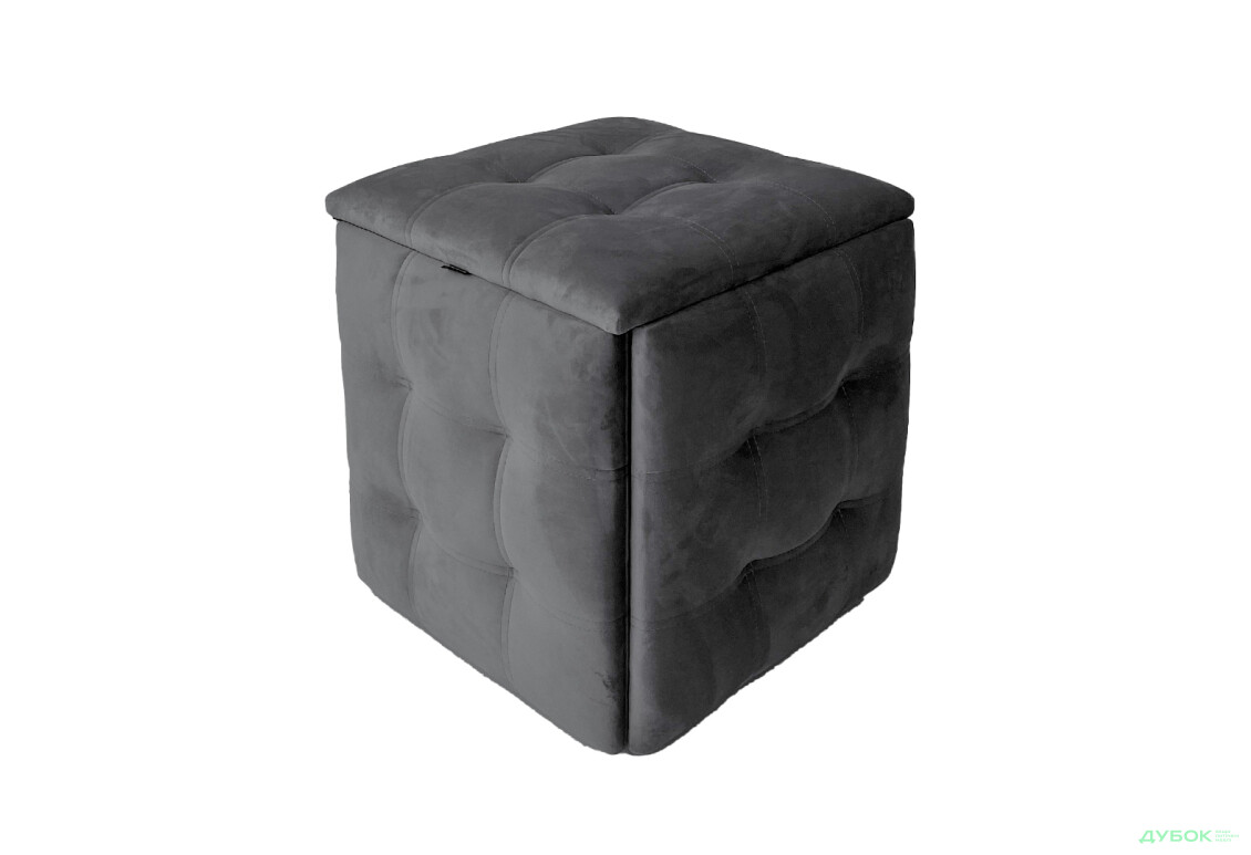 Пуф-трансформер Kredens furniture 5в1 50x50 см, Чорний метал / Сірий