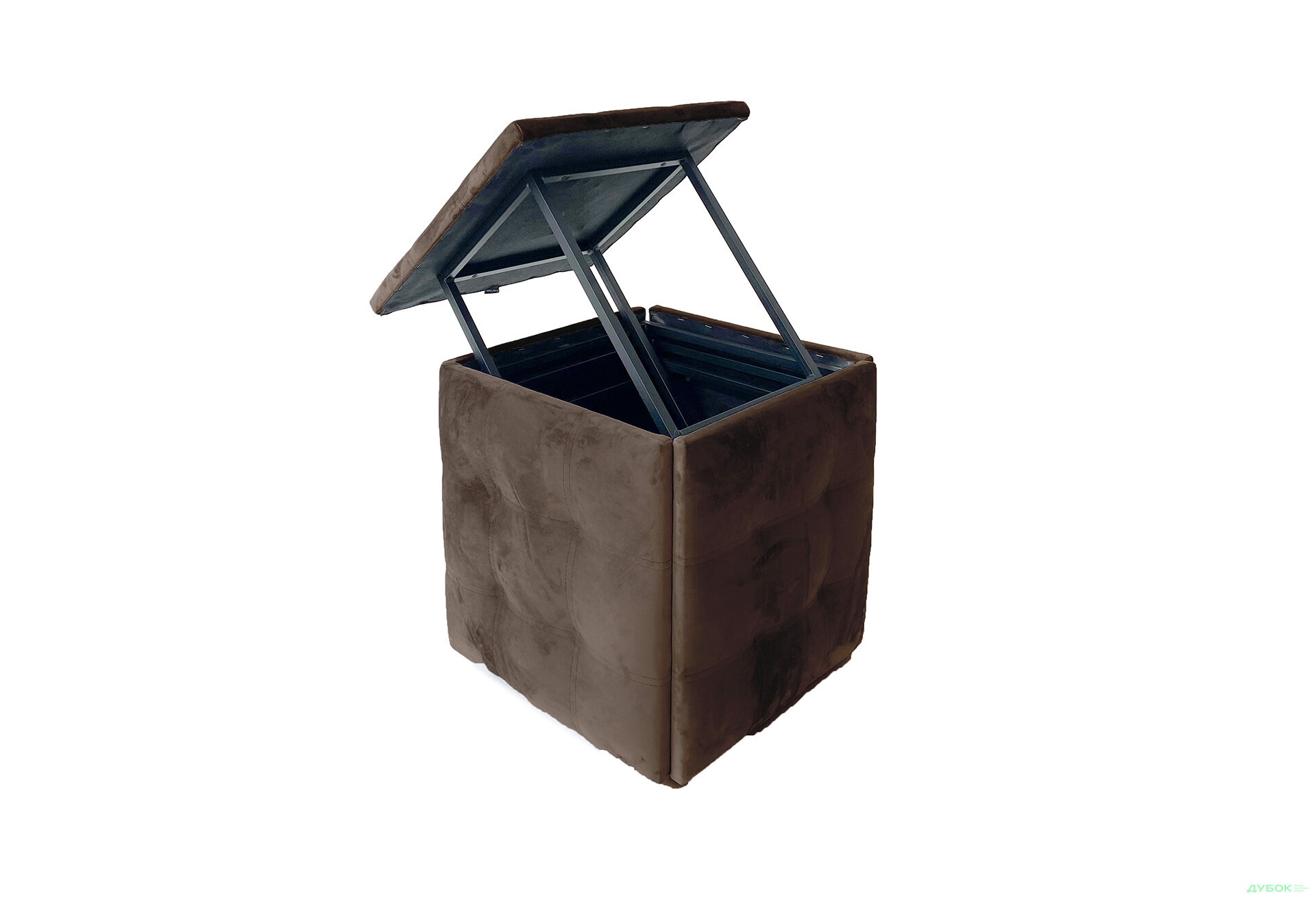 Зображення 2 - Пуф-трансформер Kredens furniture 5в1 50x50 см, Чорний метал / Коричневий