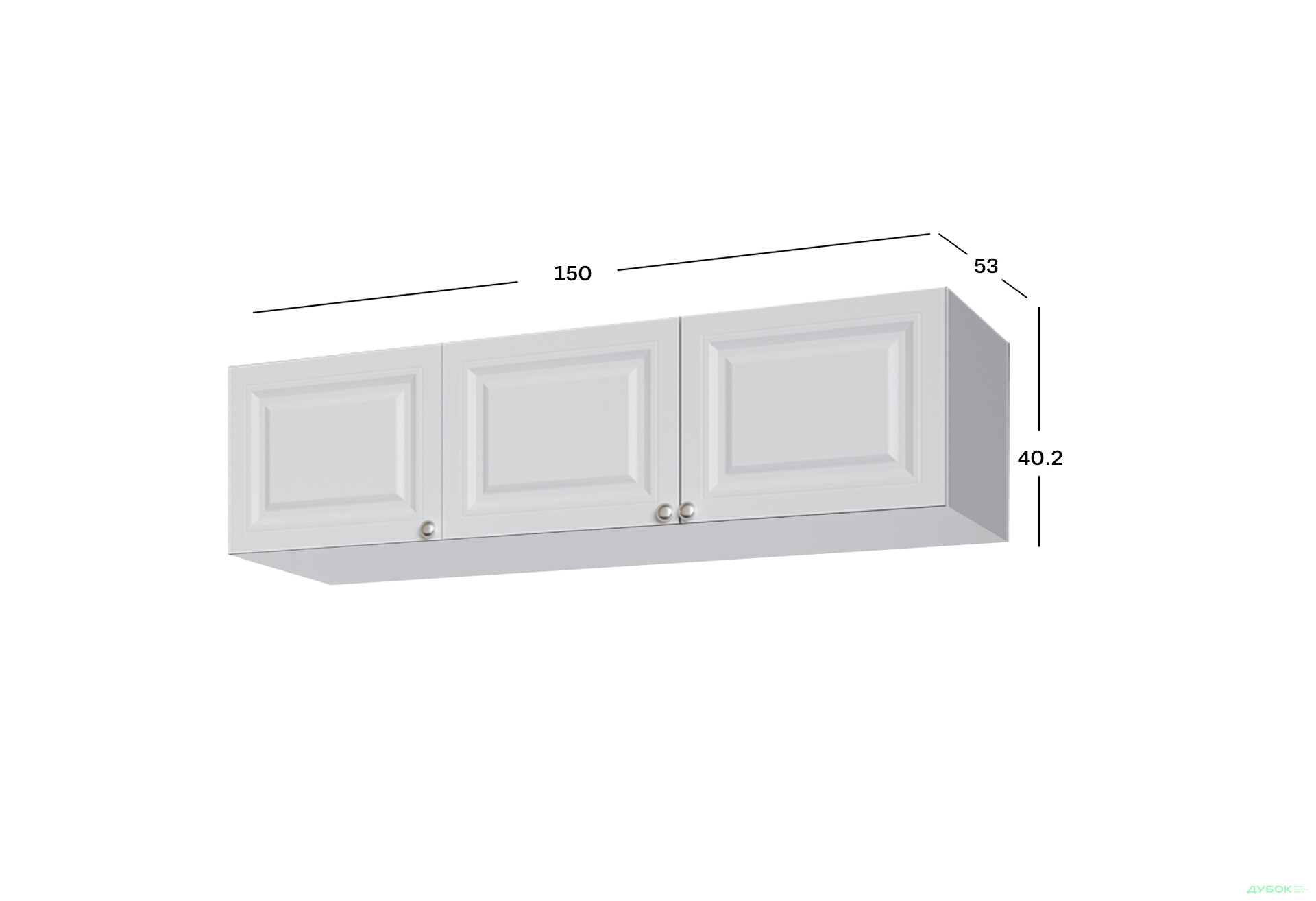 Антресоль VIP-master Мадрид 3-дверна V.1 / V.2 150 см, Білий - Зображення 2 Зображення 2 - Антресоль VIP-master Мадрид 3-дверна V.1 / V.2 150 см, Білий