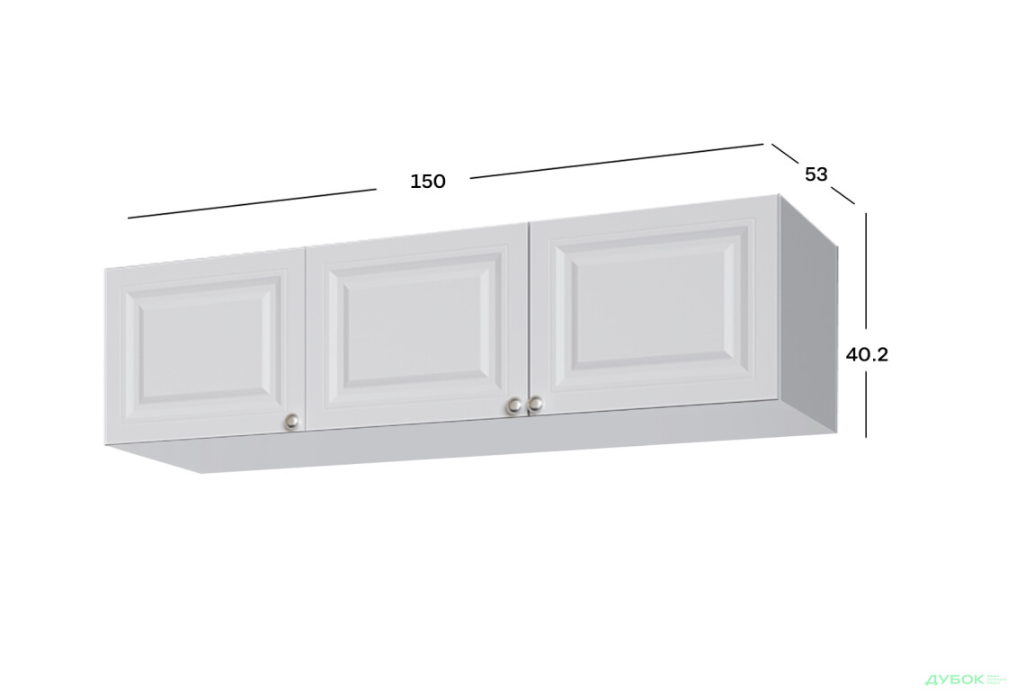 Антресоль VIP-master Мадрид 3-дверна V.1 / V.2 150 см, Білий - Зображення 2 Зображення 2 - Антресоль VIP-master Мадрид 3-дверна V.1 / V.2 150 см, Білий