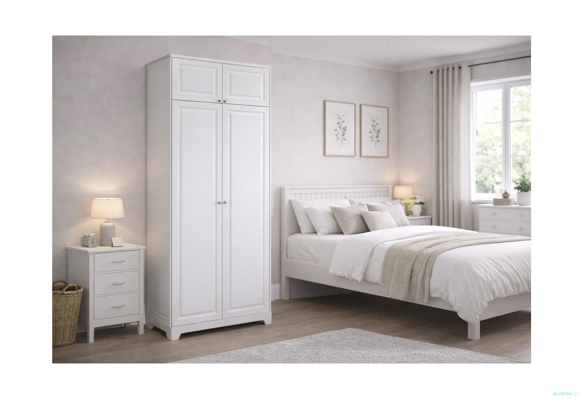 Зображення 2 - Шафа VIP-master Мадрид 2-дверна з антресоллю V.2 102 см, білий