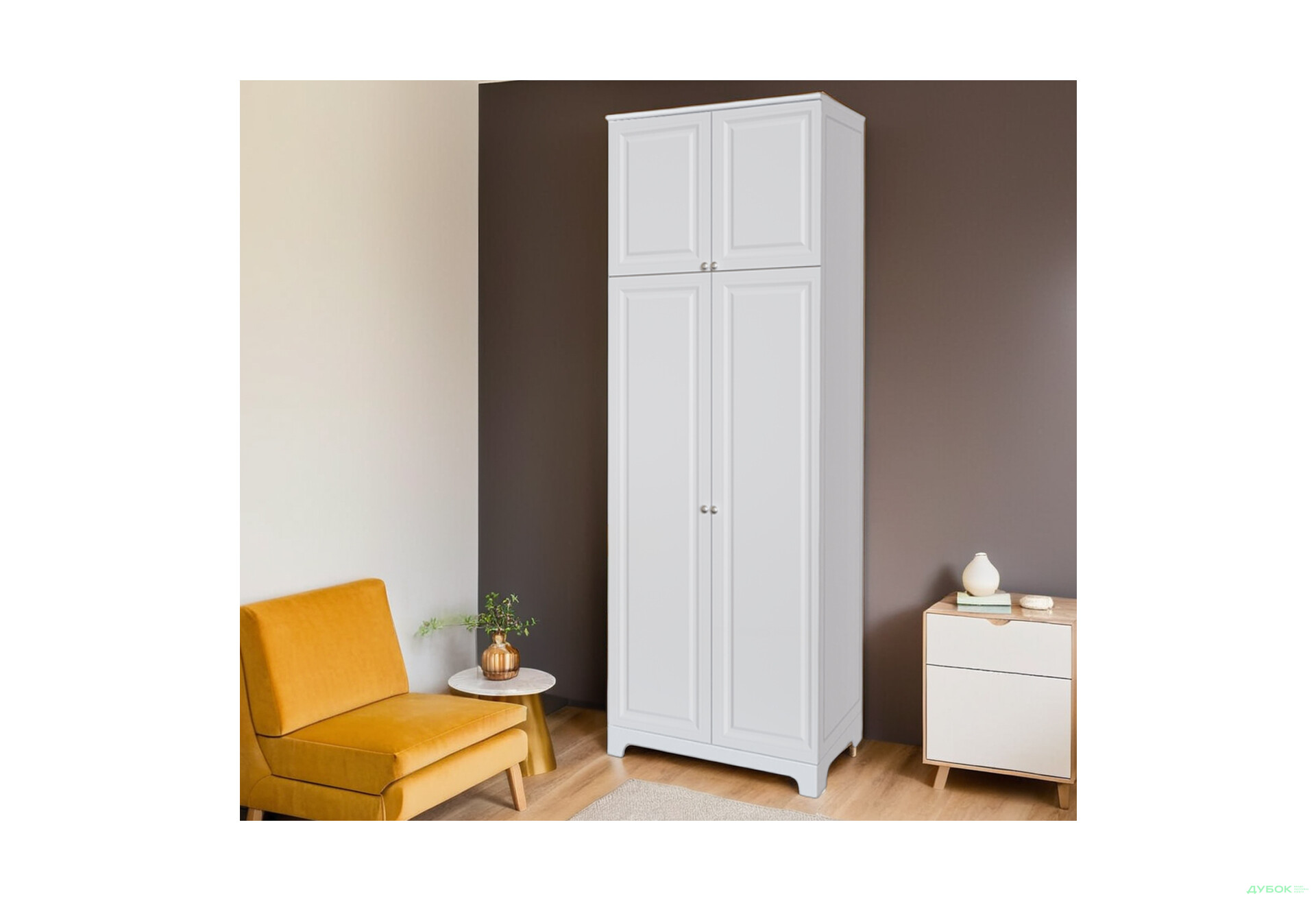 Шафа VIP-master Мадрид 2-дверна з високою антресоллю V.1 102 см, білий - Зображення 2 Зображення 2 - Шафа VIP-master Мадрид 2-дверна з високою антресоллю V.1 102 см, білий