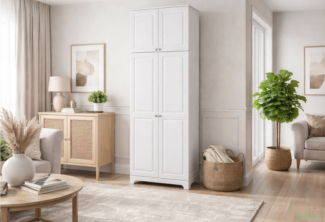 Зображення 2 - Шафа VIP-master Мадрид 2-дверна з високою антресоллю V.2 102 см, білий