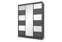 Шафа-купе Київський стандарт 3-дверна з дзеркалом та комбі ДСП / дзеркало 180x240x60 см, антрацит - Зображення 1 Зображення 1 - Шафа-купе Київський стандарт 3-дверна з дзеркалом та комбі ДСП / дзеркало 180x240x60 см, антрацит