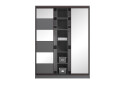 Шафа-купе Київський стандарт 3-дверна з дзеркалом та комбі ДСП / дзеркало 180x240x60 см, антрацит - Зображення 6 Зображення 6 - Шафа-купе Київський стандарт 3-дверна з дзеркалом та комбі ДСП / дзеркало 180x240x60 см, антрацит