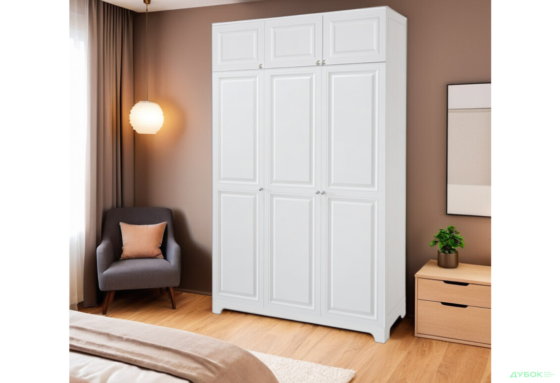 Шкаф Вип-Мастер Мадрид 3-дверный с антресолью V.2 152 см, белый - Изображение 2 Изображение 2 - Шкаф Вип-Мастер Мадрид 3-дверный с антресолью V.2 152 см, белый