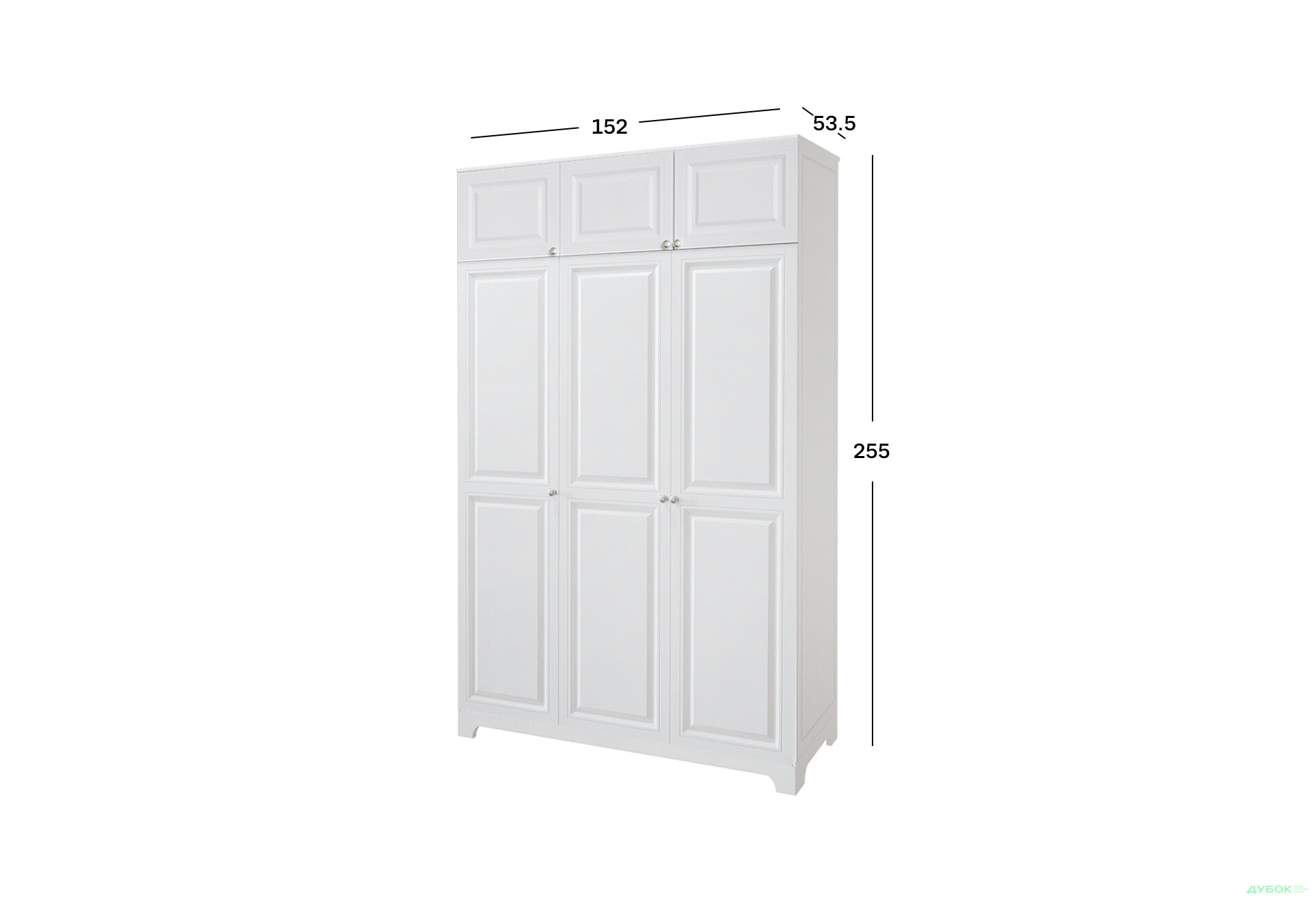 Шкаф Вип-Мастер Мадрид 3-дверный с антресолью V.2 152 см, белый - Изображение 3 Изображение 3 - Шкаф Вип-Мастер Мадрид 3-дверный с антресолью V.2 152 см, белый