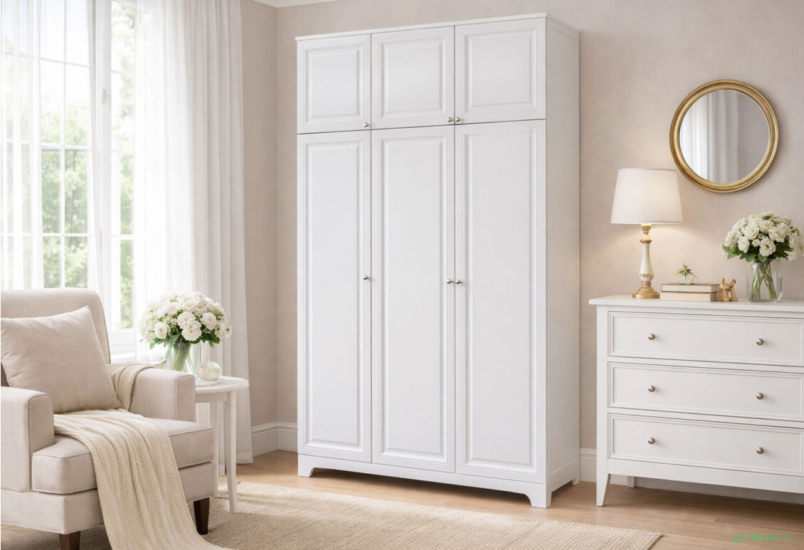 Зображення 2 - Шафа VIP-master Мадрид 3-дверна з високою антресоллю V.1 152 см, білий