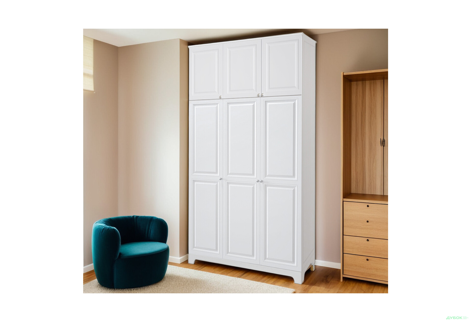 Шкаф Вип-Мастер Мадрид 3-дверный с высокой антресолью V.2 152 см, белый - Изображение 2 Изображение 2 - Шкаф Вип-Мастер Мадрид 3-дверный с высокой антресолью V.2 152 см, белый