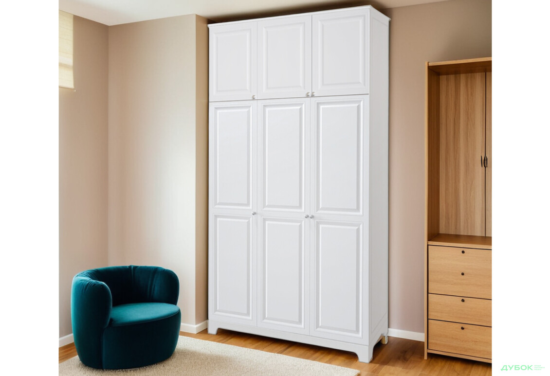 Шкаф Вип-Мастер Мадрид 3-дверный с высокой антресолью V.2 152 см, белый - Изображение 2 Изображение 2 - Шкаф Вип-Мастер Мадрид 3-дверный с высокой антресолью V.2 152 см, белый