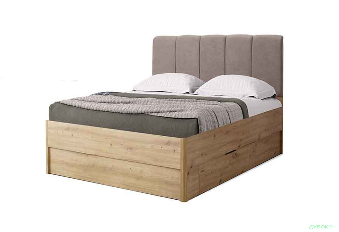 Ліжко-подіум MiroMark Тедді (без вкладу) 120x200 см з шухлядами, дуб артизан - Зображення 1 Зображення 1 - Ліжко-подіум MiroMark Тедді (без вкладу) 120x200 см з шухлядами, дуб артизан
