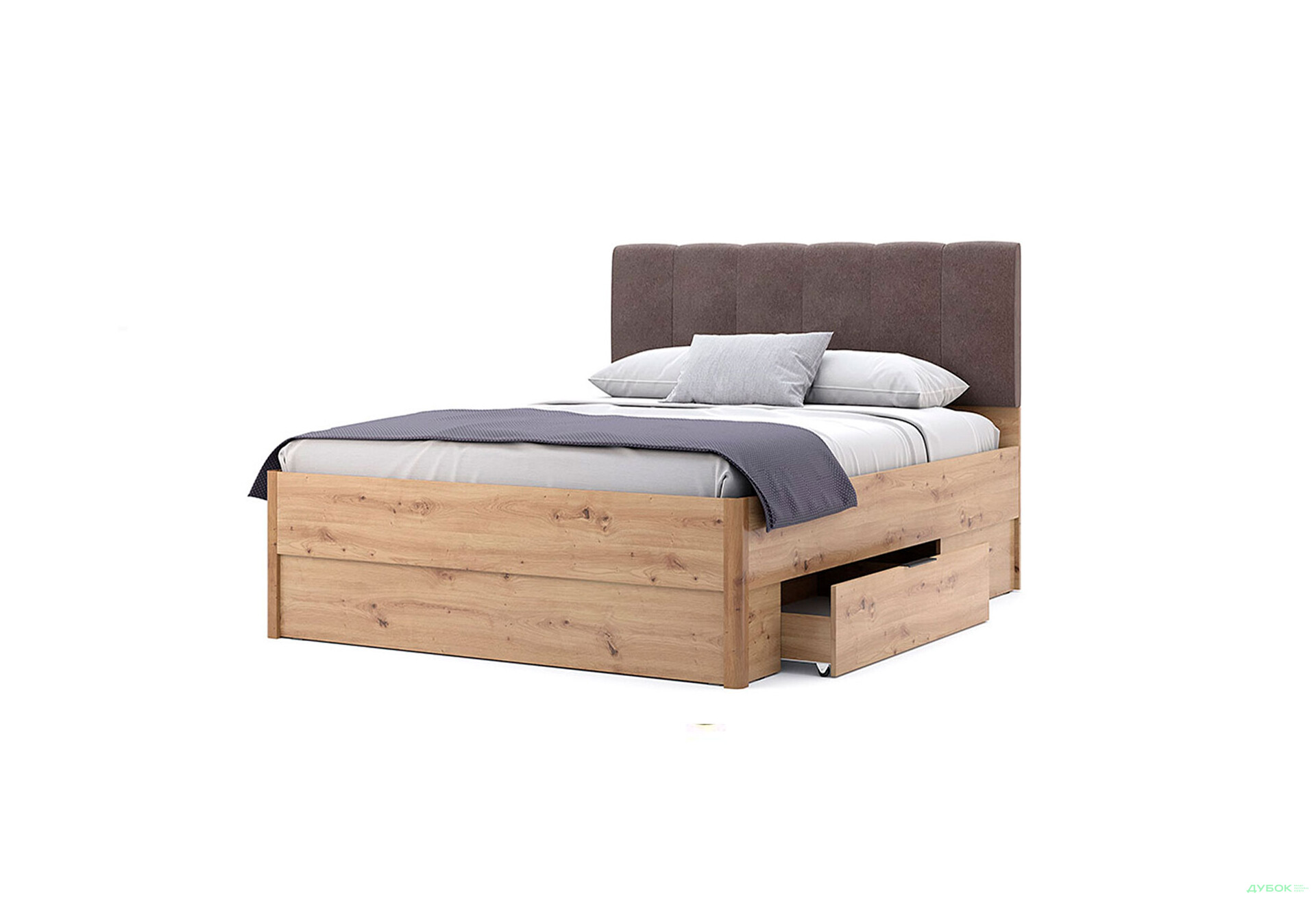 Ліжко-подіум MiroMark Тедді (без вкладу) 120x200 см з шухлядами, дуб артизан - Зображення 3 Зображення 3 - Ліжко-подіум MiroMark Тедді (без вкладу) 120x200 см з шухлядами, дуб артизан
