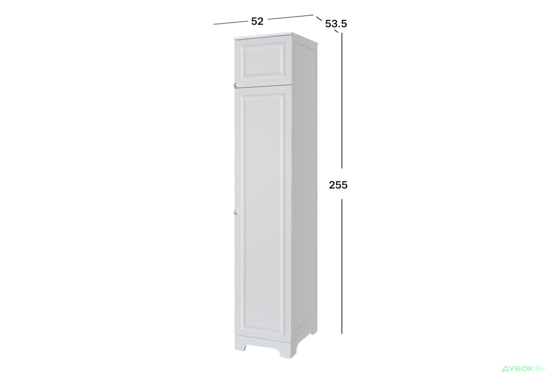 Шкаф-пенал Вип-Мастер Мадрид с антресолью №1 / V.1 закрытый 52 см - Изображение 3 Изображение 3 - Шкаф-пенал Вип-Мастер Мадрид с антресолью №1 / V.1 закрытый 52 см