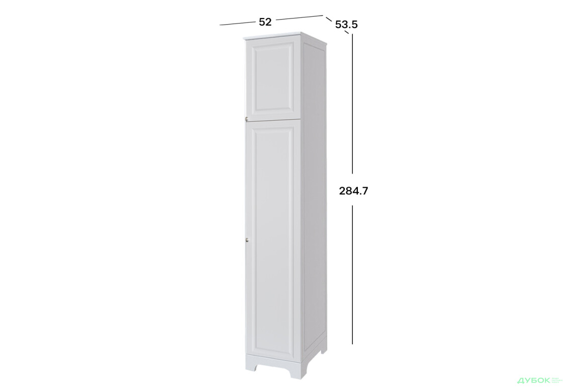 Шкаф-пенал Вип-Мастер Мадрид с высокой антресолью №1 / V.1 закрытый 52 см - Изображение 3 Изображение 3 - Шкаф-пенал Вип-Мастер Мадрид с высокой антресолью №1 / V.1 закрытый 52 см