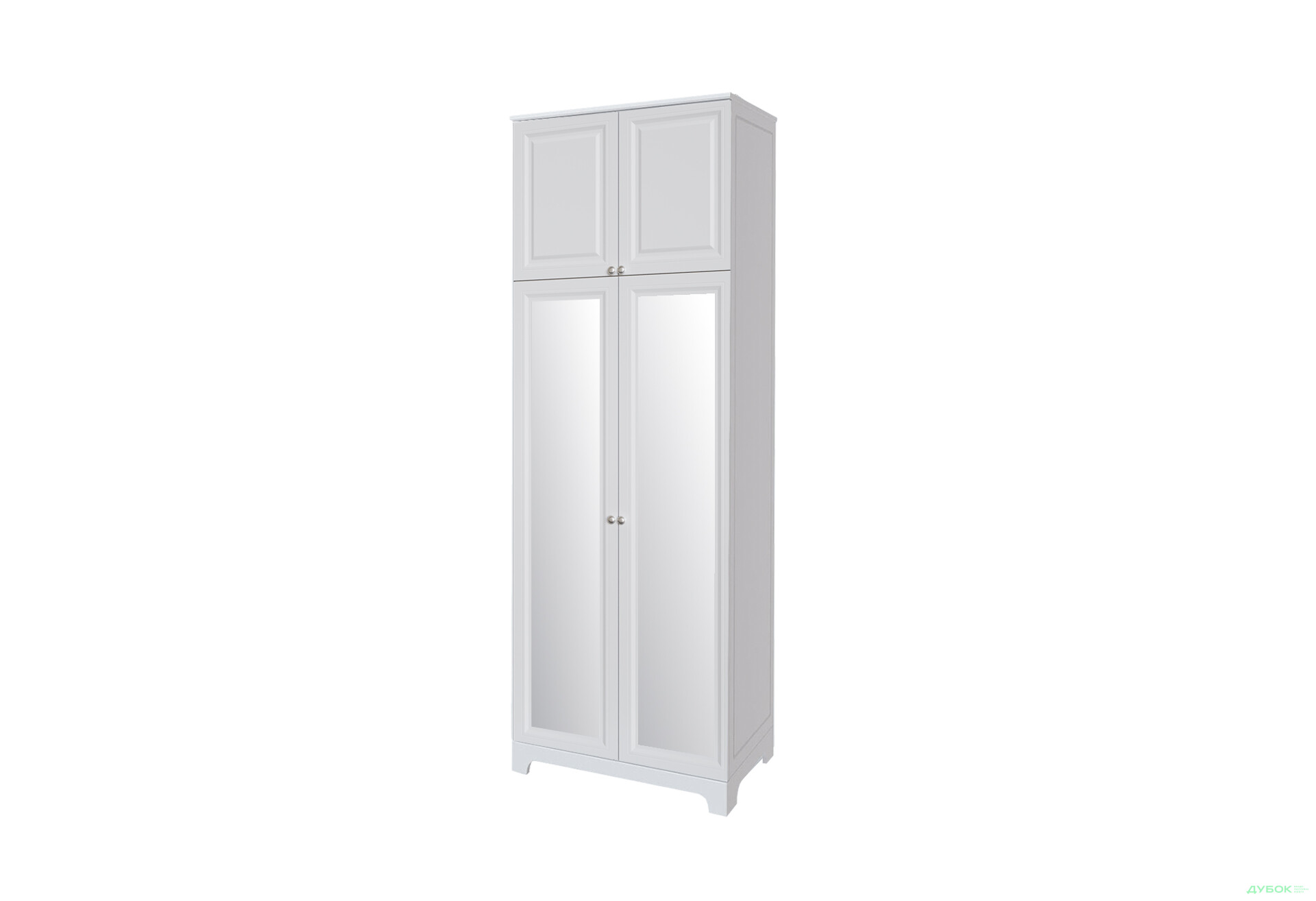 Шкаф Вип-Мастер Мадрид 2-дверный с высокой антресолью и зеркалом V.1 102 см, белый - Изображение 1 Изображение 1 - Шкаф Вип-Мастер Мадрид 2-дверный с высокой антресолью и зеркалом V.1 102 см, белый
