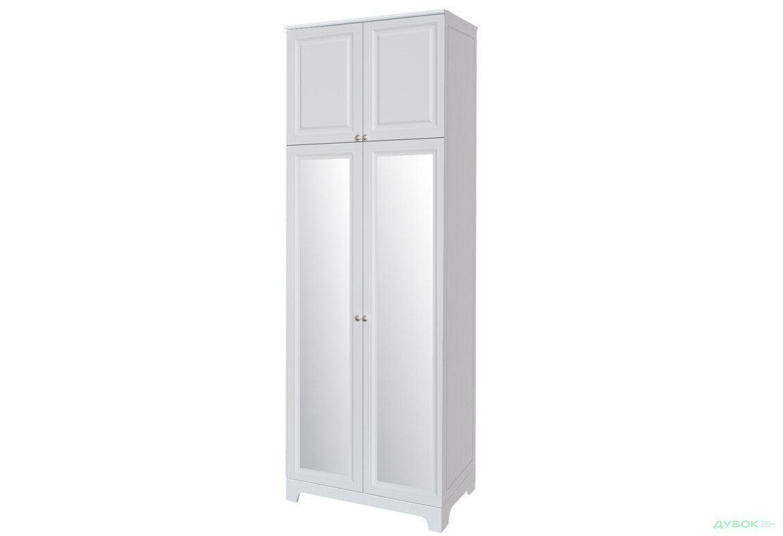 Шкаф Вип-Мастер Мадрид 2-дверный с высокой антресолью и зеркалом V.1 102 см, белый - Изображение 1 Изображение 1 - Шкаф Вип-Мастер Мадрид 2-дверный с высокой антресолью и зеркалом V.1 102 см, белый
