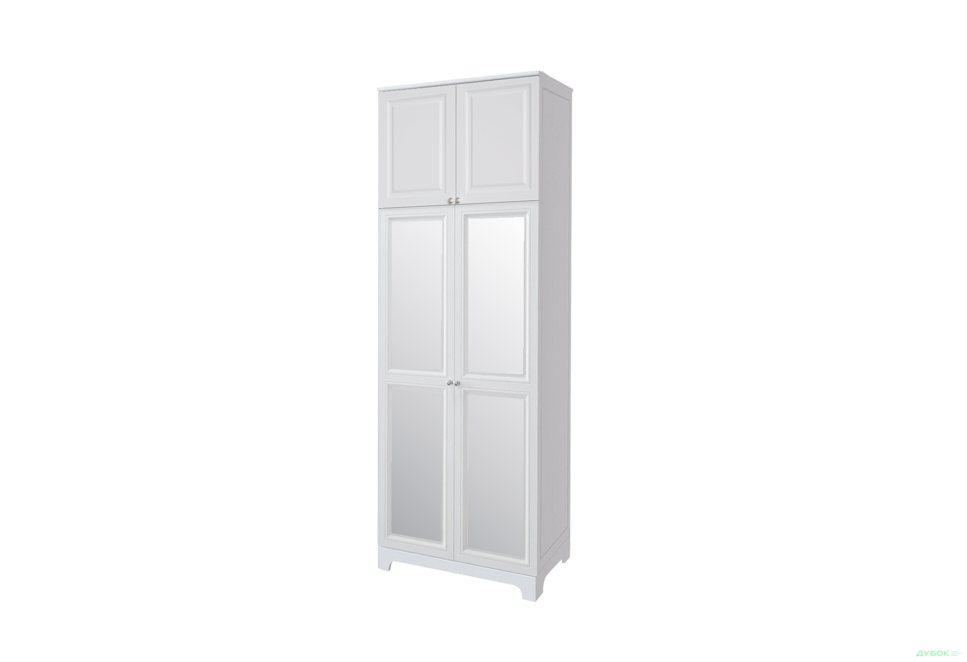 Шафа VIP-master Мадрид 2-дверна з високою антресоллю та дзеркалом V.2 102 см, білий - Зображення 1 Зображення 1 - Шафа VIP-master Мадрид 2-дверна з високою антресоллю та дзеркалом V.2 102 см, білий