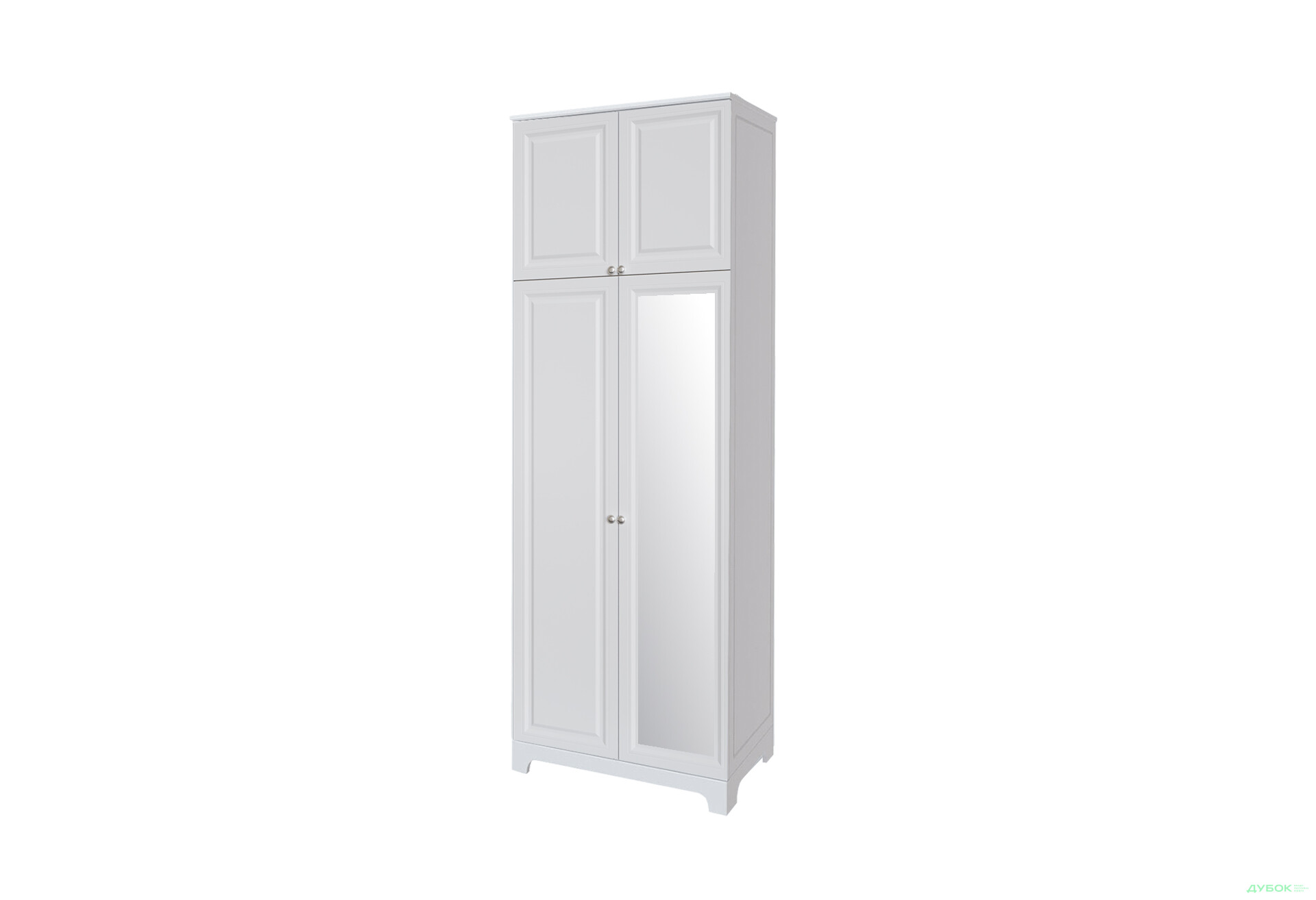 Шафа VIP-master Мадрид МДФ 2-дверна з високою антресоллю та дзеркалом V.1 102 см, білий - Зображення 1 Зображення 1 - Шафа VIP-master Мадрид МДФ 2-дверна з високою антресоллю та дзеркалом V.1 102 см, білий