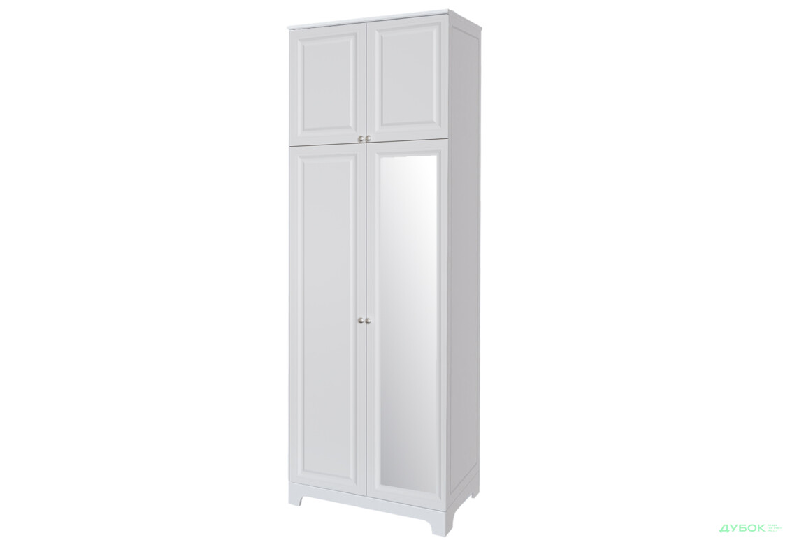 Шафа VIP-master Мадрид МДФ 2-дверна з високою антресоллю та дзеркалом V.1 102 см, білий - Зображення 1 Зображення 1 - Шафа VIP-master Мадрид МДФ 2-дверна з високою антресоллю та дзеркалом V.1 102 см, білий