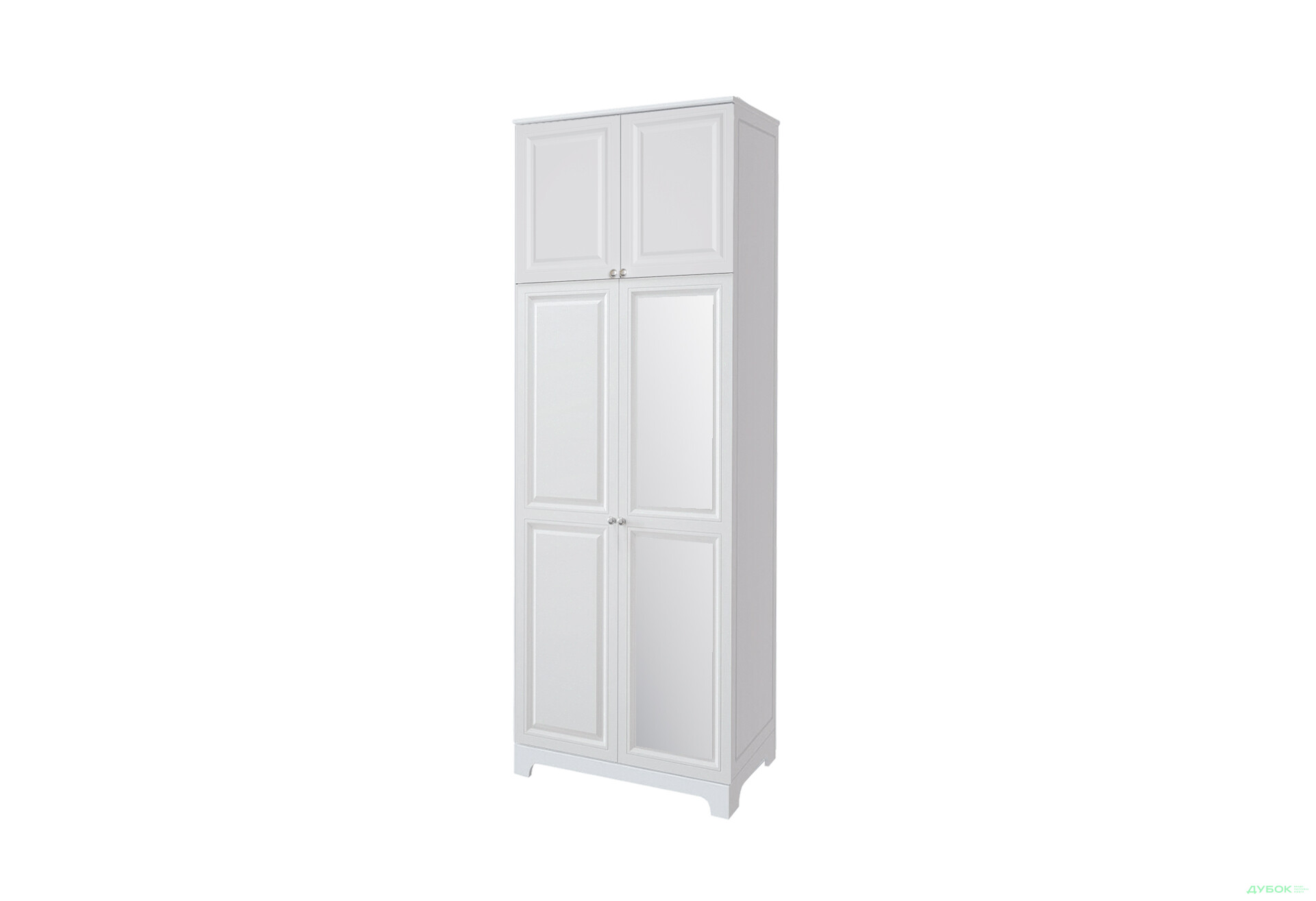 Шафа VIP-master Мадрид МДФ 2-дверна з високою антресоллю та дзеркалом V.2 102 см, білий - Зображення 1 Зображення 1 - Шафа VIP-master Мадрид МДФ 2-дверна з високою антресоллю та дзеркалом V.2 102 см, білий