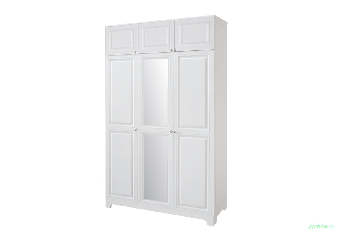 Шкаф Вип-Мастер Мадрид МДФ 3-дверный с антресолью и зеркалом V.2 152 см, белый - Изображение 1 Изображение 1 - Шкаф Вип-Мастер Мадрид МДФ 3-дверный с антресолью и зеркалом V.2 152 см, белый