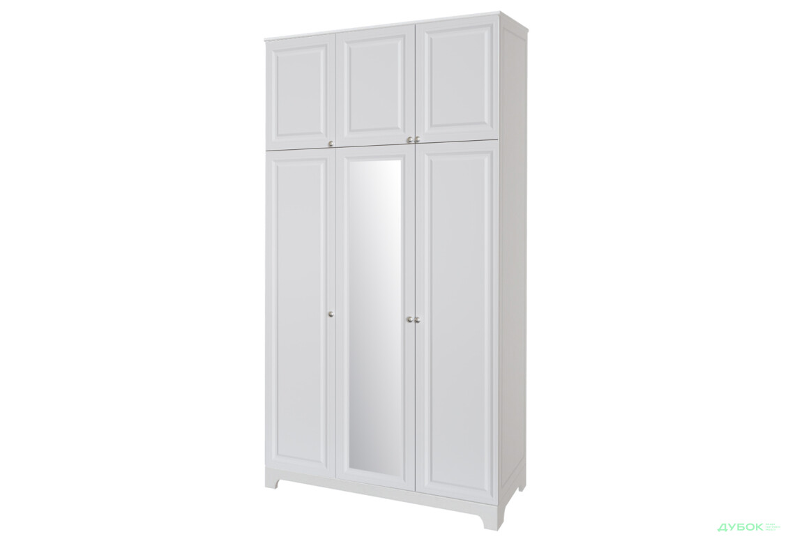 Шафа VIP-master Мадрид МДФ 3-дверна з високою антресоллю та дзеркалом V.1 152 см, білий - Зображення 1 Зображення 1 - Шафа VIP-master Мадрид МДФ 3-дверна з високою антресоллю та дзеркалом V.1 152 см, білий