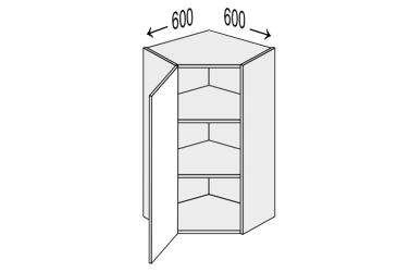 Верх Угол В 45°/900 (600х600) 1дв Pro Blum Мэри / Mary МироМарк