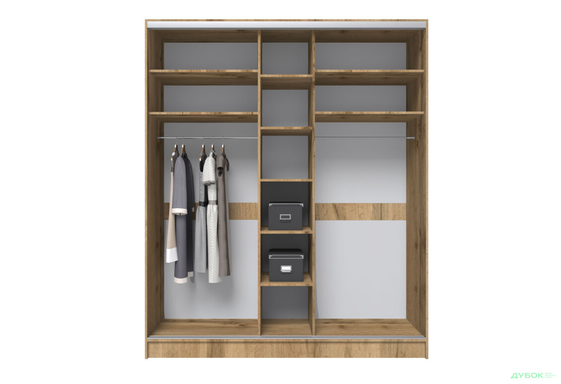 Шафа-купе Київський стандарт 3Д 2000х2400х600 дуб аппалачі, 3 дзеркала комбінованих - Зображення 7 Зображення 7 - Шафа-купе Київський стандарт 3Д 2000х2400х600 дуб аппалачі, 3 дзеркала комбінованих