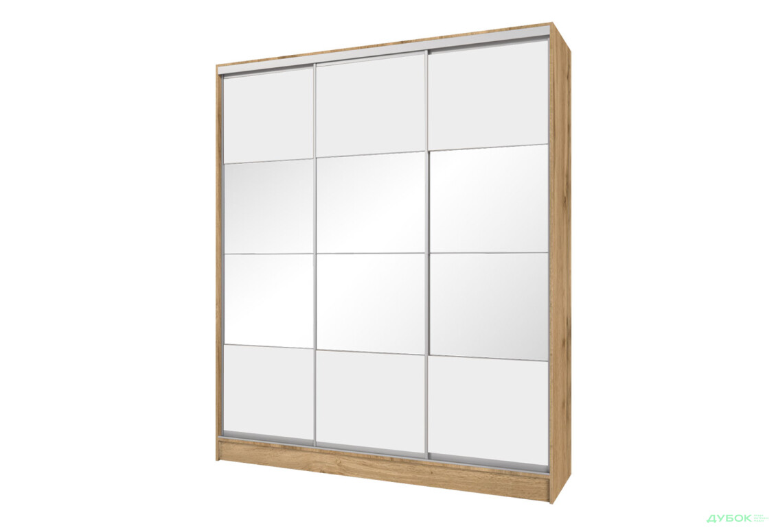 Шафа-купе Київський стандарт 3Д 2000х2400х600 дуб аппалачі, 3 дзеркала комбінованих - Зображення 1 Зображення 1 - Шафа-купе Київський стандарт 3Д 2000х2400х600 дуб аппалачі, 3 дзеркала комбінованих