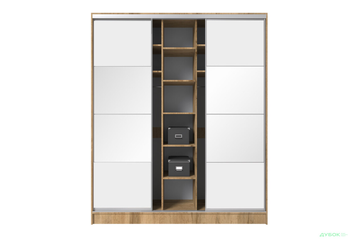 Шафа-купе Київський стандарт 3Д 2000х2400х600 дуб аппалачі, 3 дзеркала комбінованих - Зображення 6 Зображення 6 - Шафа-купе Київський стандарт 3Д 2000х2400х600 дуб аппалачі, 3 дзеркала комбінованих