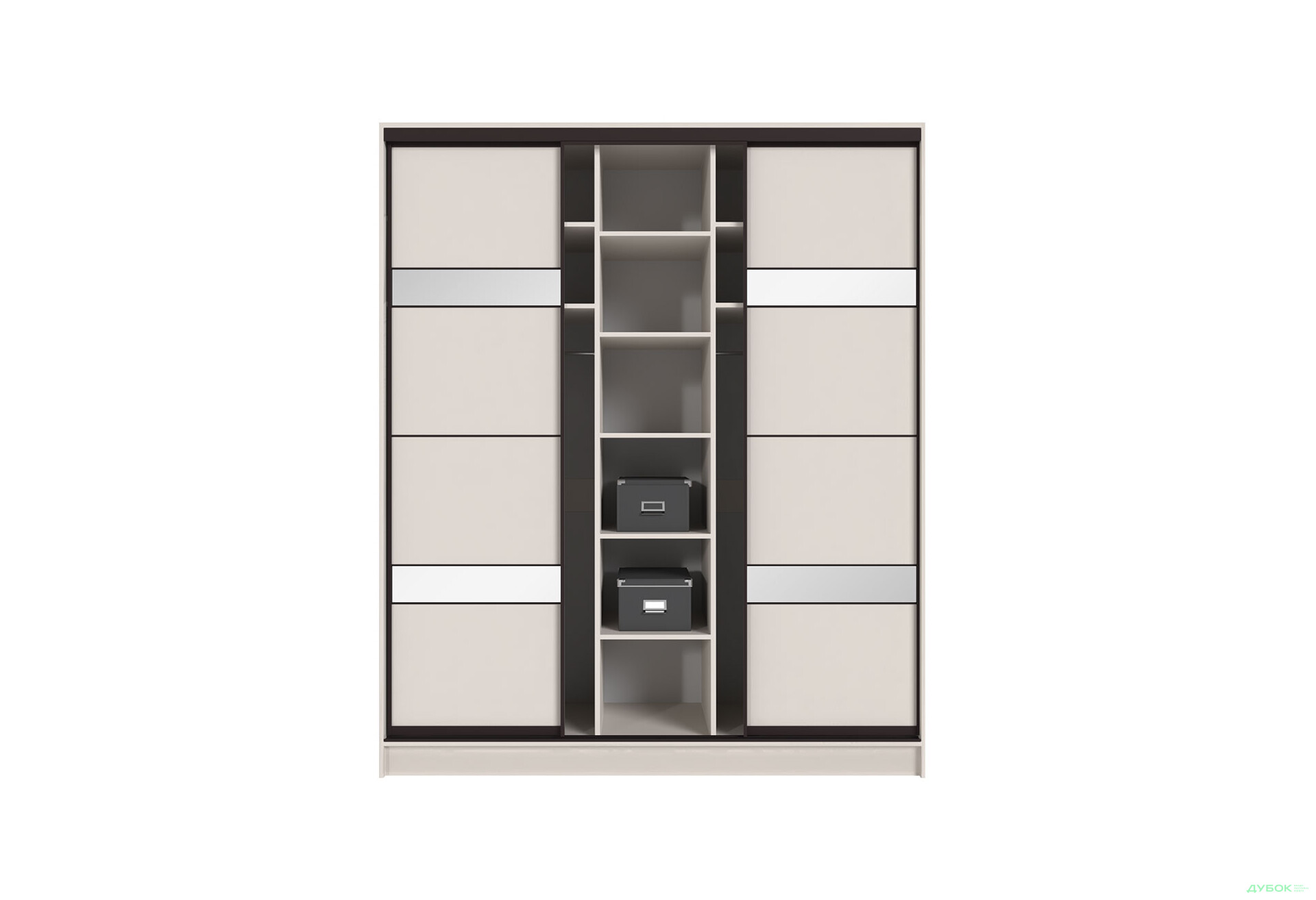 Шкаф-купе Киевский стандарт 3Д 2000х2400х600 кашемир, 3 ДСП комби с зеркалом - Изображение 6 Изображение 6 - Шкаф-купе Киевский стандарт 3Д 2000х2400х600 кашемир, 3 ДСП комби с зеркалом