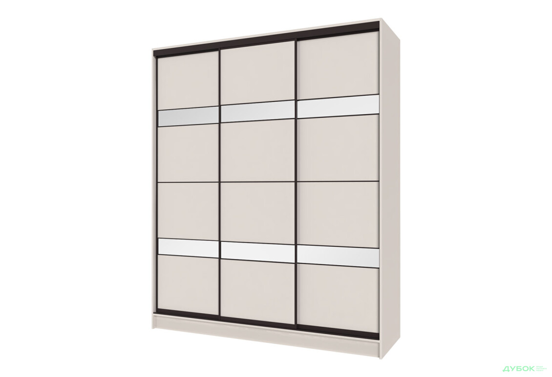 Шкаф-купе Киевский стандарт 3Д 2000х2400х600 кашемир, 3 ДСП комби с зеркалом - Изображение 1 Изображение 1 - Шкаф-купе Киевский стандарт 3Д 2000х2400х600 кашемир, 3 ДСП комби с зеркалом