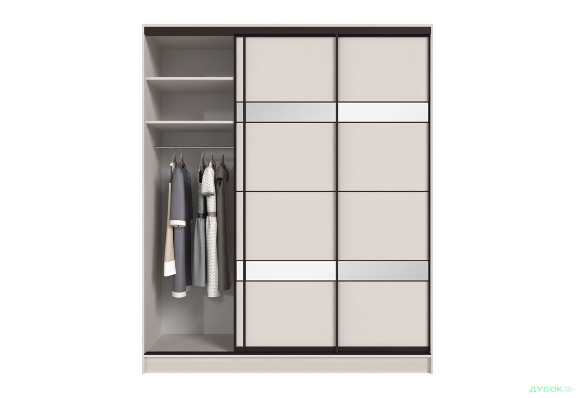 Шкаф-купе Киевский стандарт 3Д 2000х2400х600 кашемир, 3 ДСП комби с зеркалом - Изображение 5 Изображение 5 - Шкаф-купе Киевский стандарт 3Д 2000х2400х600 кашемир, 3 ДСП комби с зеркалом