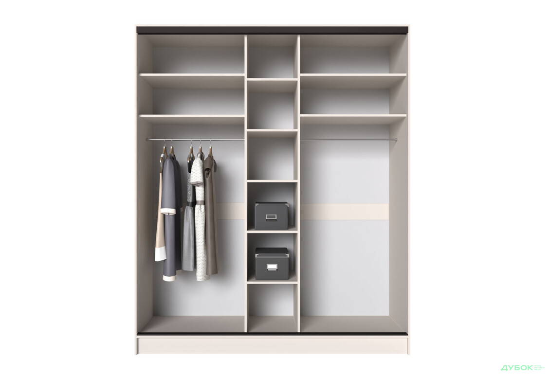 Шкаф-купе Киевский стандарт 3Д 2000х2400х600 кашемир, 3 ДСП комби с зеркалом - Изображение 7 Изображение 7 - Шкаф-купе Киевский стандарт 3Д 2000х2400х600 кашемир, 3 ДСП комби с зеркалом