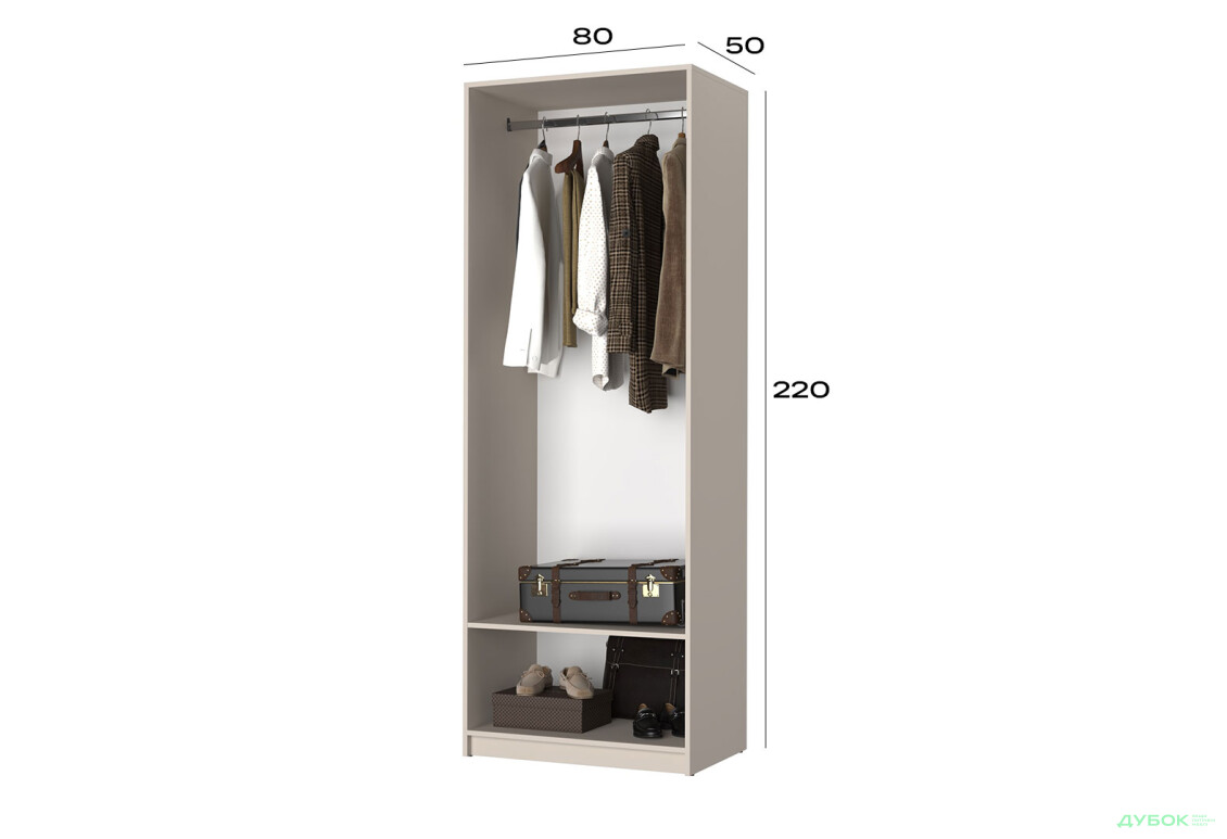 Корпус А 800х2200х500 Шкаф Оскар 2D 800 Мебель Стар - Изображение 3 Изображение 3 - Корпус А 800х2200х500 Шкаф Оскар 2D 800 Мебель Стар