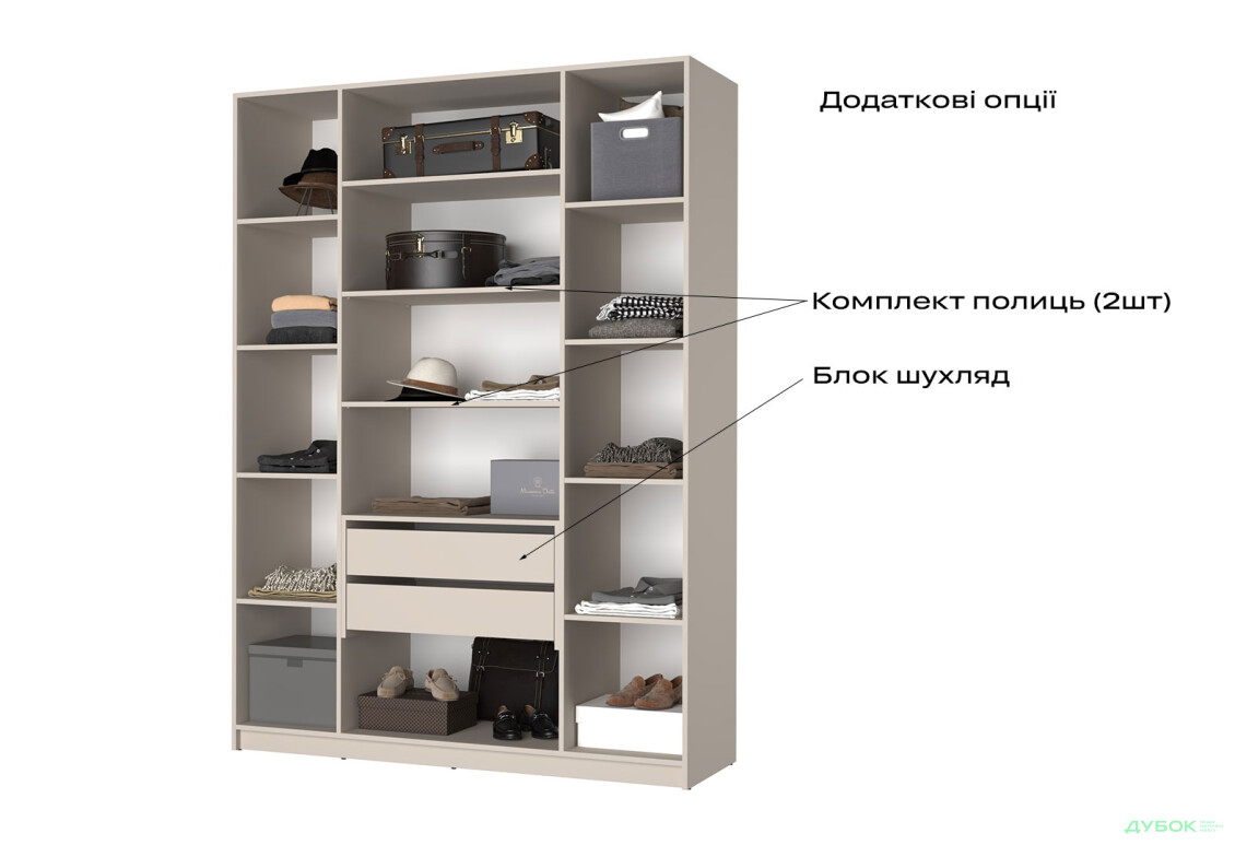 Зображення 6 - Корпус С 1600х2200х500 Шафа Оскар 4D 1600 MebelStar