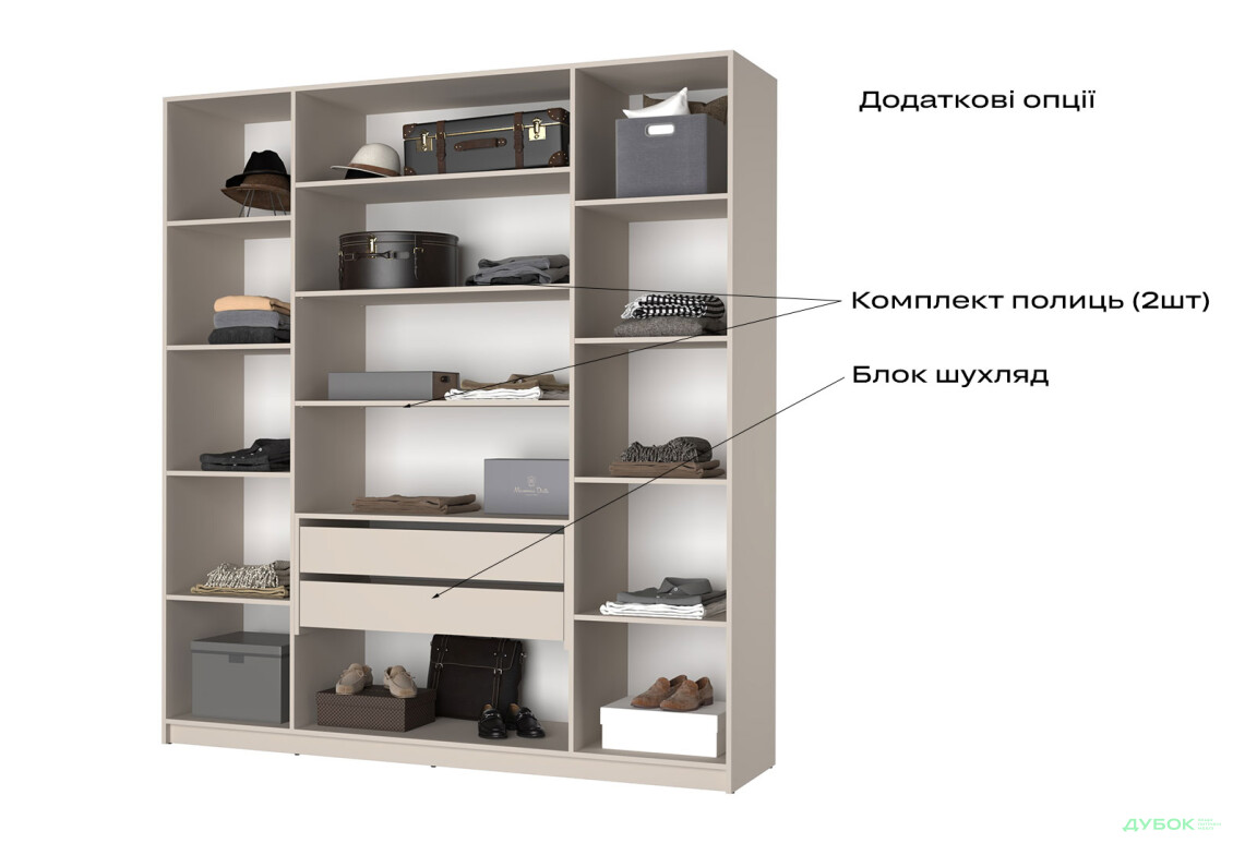 Корпус С 2000х2200х500 Шафа Оскар 4D 2000 MebelStar - Зображення 3 Зображення 3 - Корпус С 2000х2200х500 Шафа Оскар 4D 2000 MebelStar