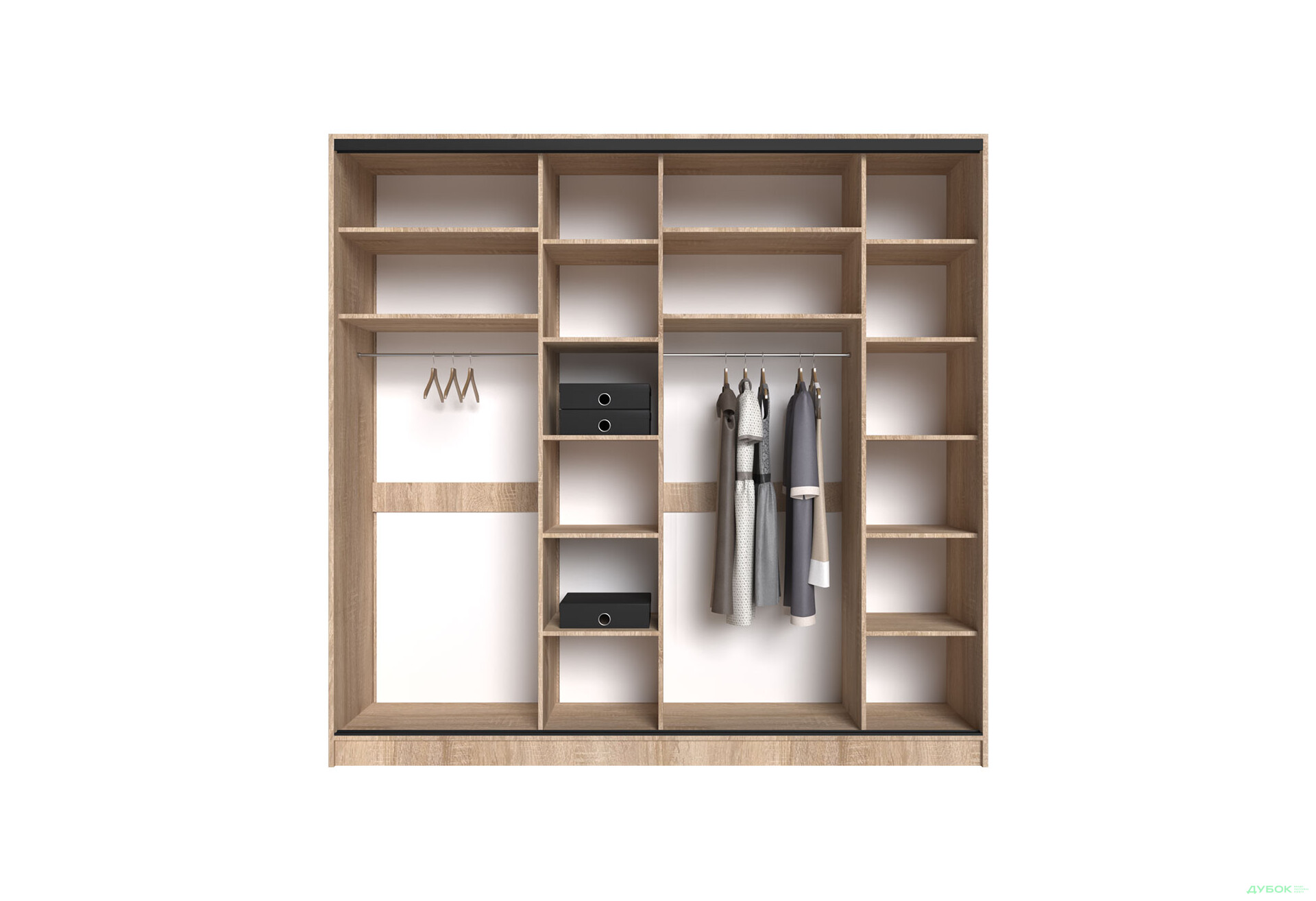Шафа-купе Київський Стандарт 4Д 2500х2400х600 фасади ДСП, дуб сонома - Зображення 7 Зображення 7 - Шафа-купе Київський Стандарт 4Д 2500х2400х600 фасади ДСП, дуб сонома