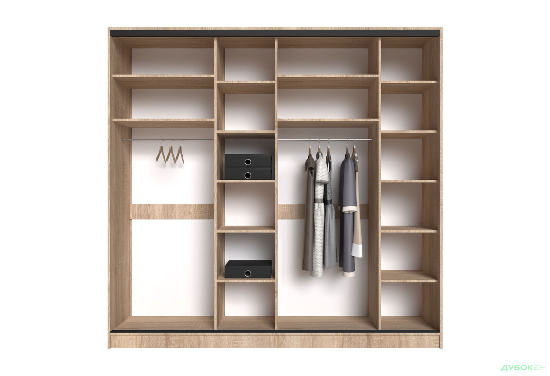 Шафа-купе Київський Стандарт 4Д 2500х2400х600 фасади ДСП, дуб сонома - Зображення 7 Зображення 7 - Шафа-купе Київський Стандарт 4Д 2500х2400х600 фасади ДСП, дуб сонома