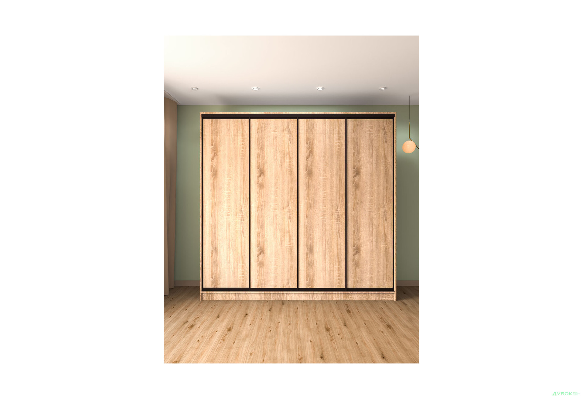 Шафа-купе Київський Стандарт 4Д 2500х2400х600 фасади ДСП, дуб сонома - Зображення 2 Зображення 2 - Шафа-купе Київський Стандарт 4Д 2500х2400х600 фасади ДСП, дуб сонома