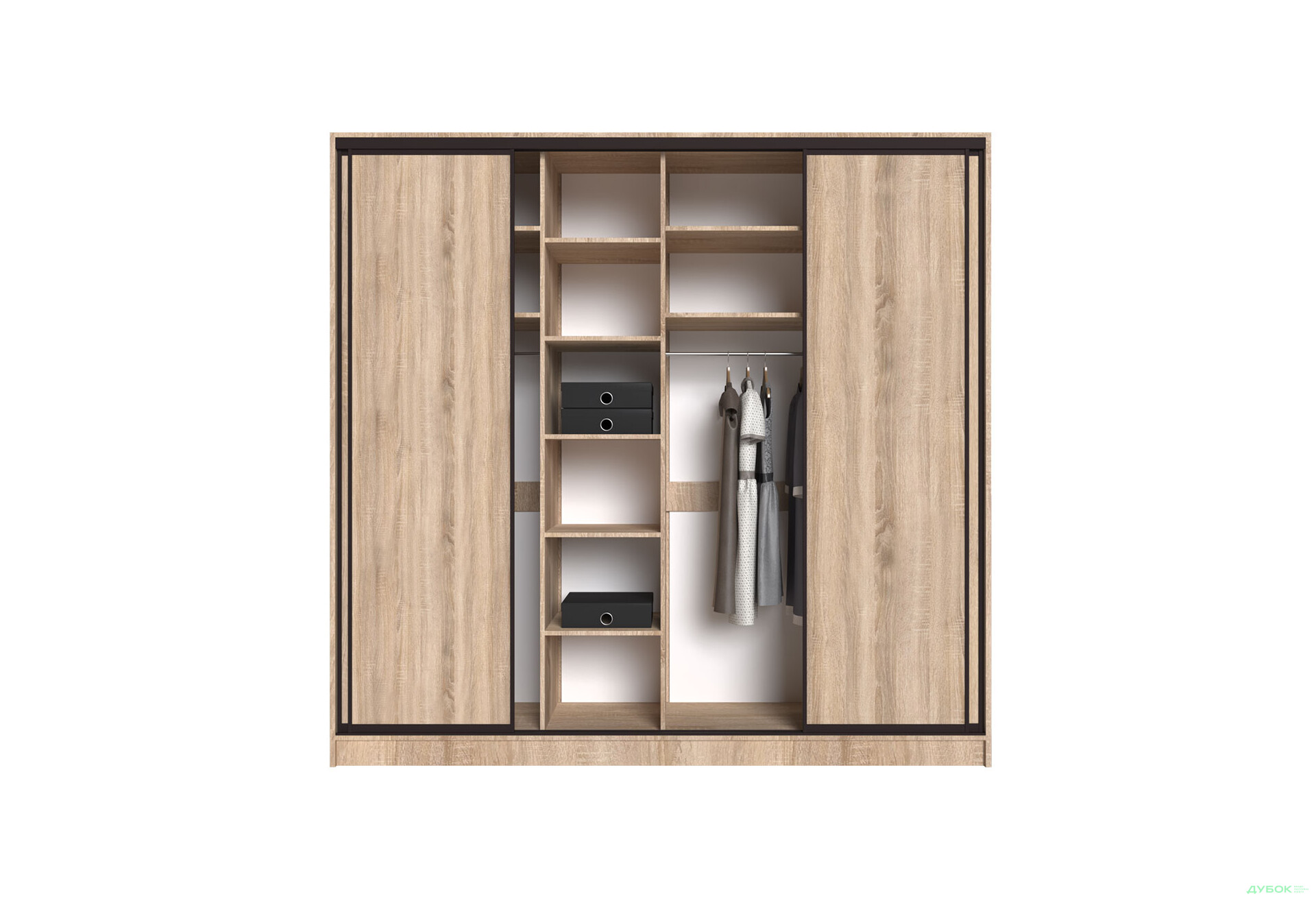 Шафа-купе Київський Стандарт 4Д 2500х2400х600 фасади ДСП, дуб сонома - Зображення 5 Зображення 5 - Шафа-купе Київський Стандарт 4Д 2500х2400х600 фасади ДСП, дуб сонома