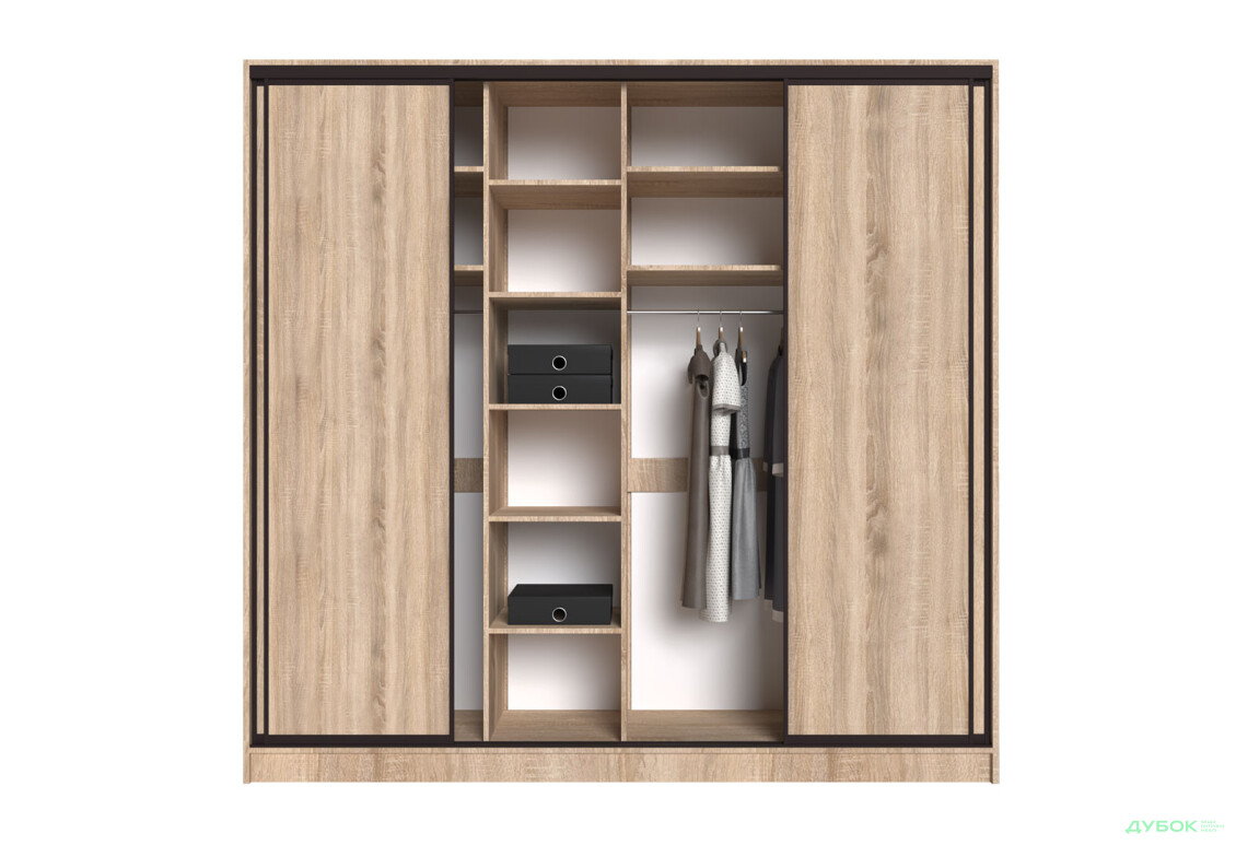 Шафа-купе Київський Стандарт 4Д 2500х2400х600 фасади ДСП, дуб сонома - Зображення 5 Зображення 5 - Шафа-купе Київський Стандарт 4Д 2500х2400х600 фасади ДСП, дуб сонома