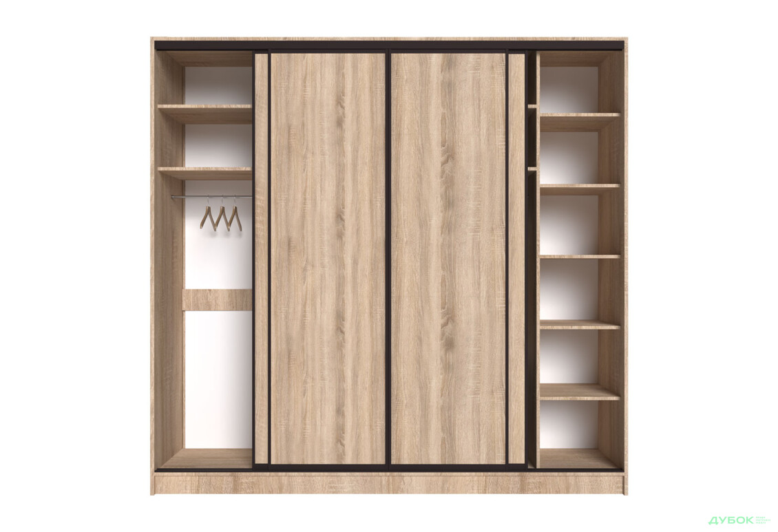 Шафа-купе Київський Стандарт 4Д 2500х2400х600 фасади ДСП, дуб сонома - Зображення 6 Зображення 6 - Шафа-купе Київський Стандарт 4Д 2500х2400х600 фасади ДСП, дуб сонома
