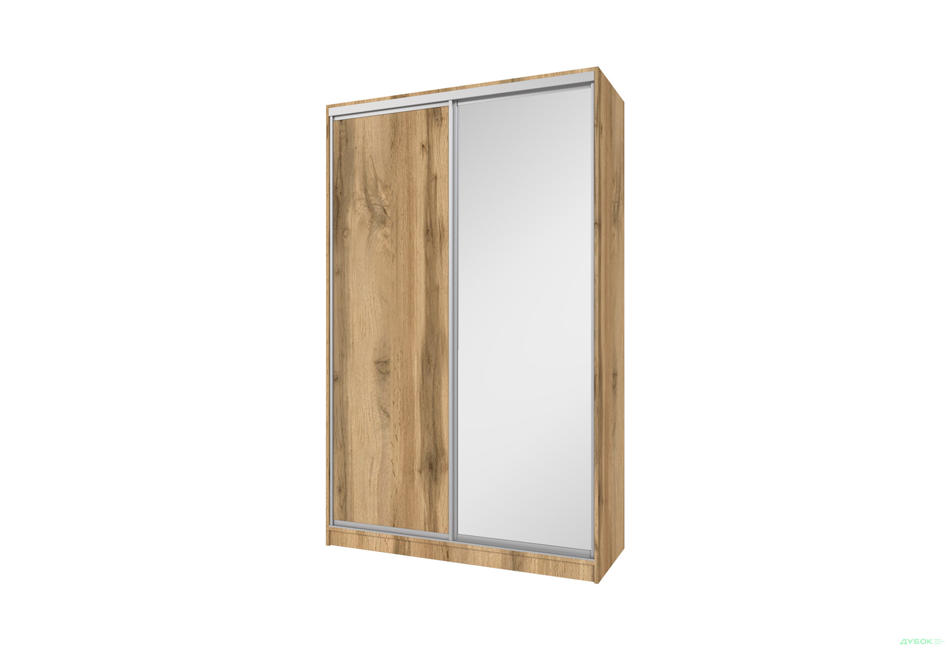 Шафа-купе MebelStar 2-дверна 1500х2400х600 із дзеркалом, дуб тахо - Зображення 1 Зображення 1 - Шафа-купе MebelStar 2-дверна 1500х2400х600 із дзеркалом, дуб тахо