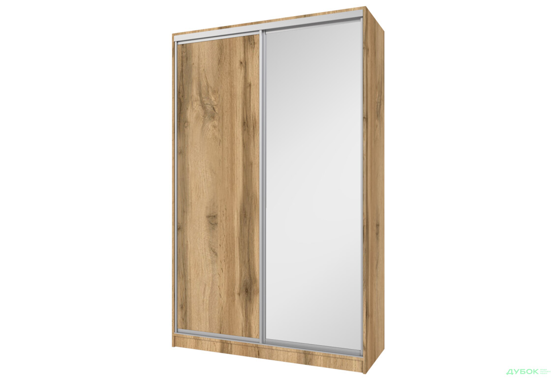 Шафа-купе MebelStar 2-дверна 1500х2400х600 із дзеркалом, дуб тахо - Зображення 1 Зображення 1 - Шафа-купе MebelStar 2-дверна 1500х2400х600 із дзеркалом, дуб тахо