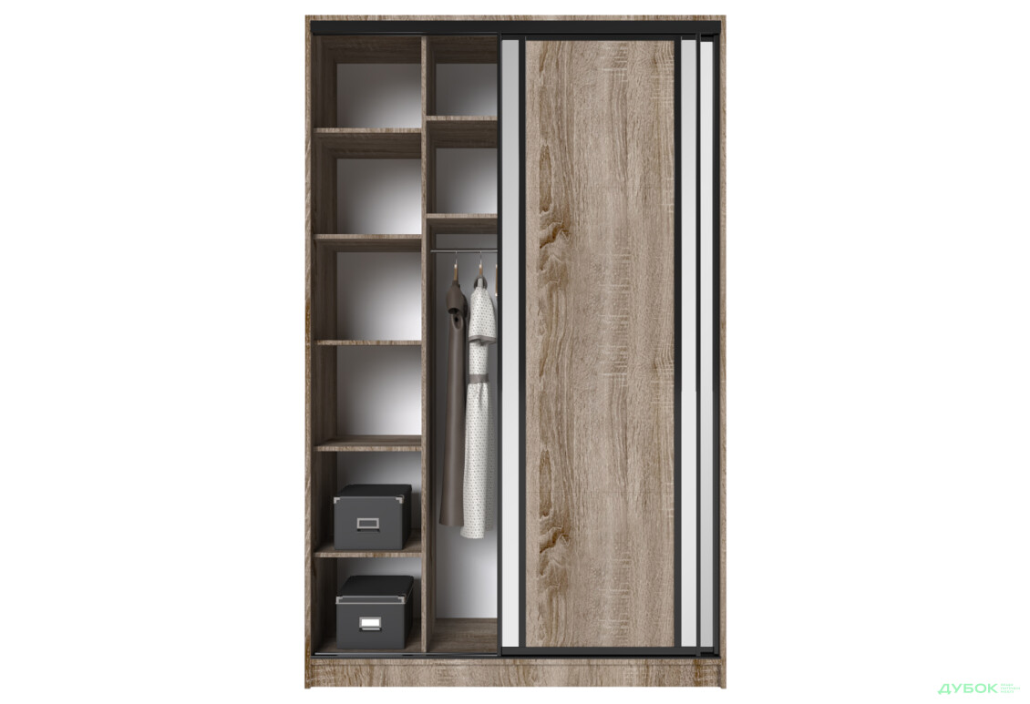 Шафа-купе MebelStar 2-дверна 1500х2400х600 із дзеркалом, трюфель - Зображення 5 Зображення 5 - Шафа-купе MebelStar 2-дверна 1500х2400х600 із дзеркалом, трюфель