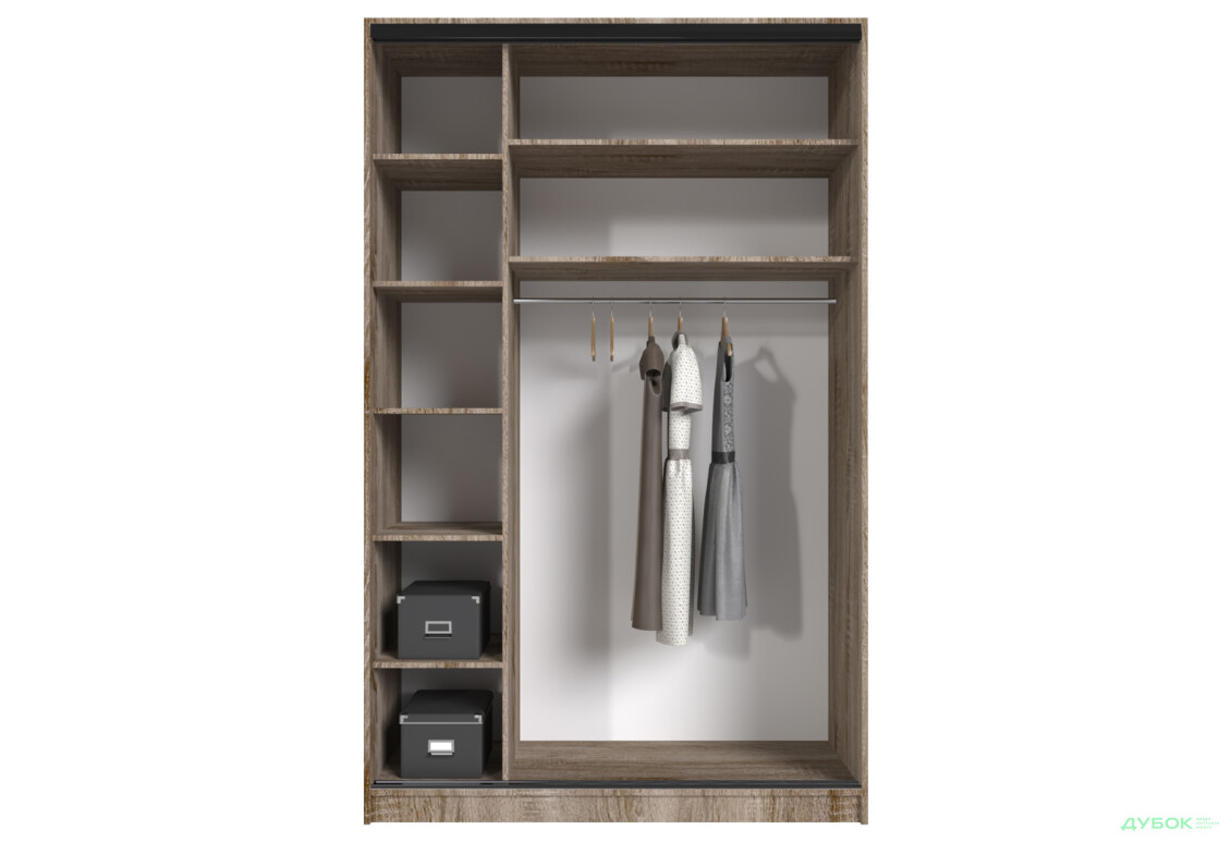 Шафа-купе MebelStar 2-дверна 1500х2400х600 із дзеркалом, трюфель - Зображення 6 Зображення 6 - Шафа-купе MebelStar 2-дверна 1500х2400х600 із дзеркалом, трюфель