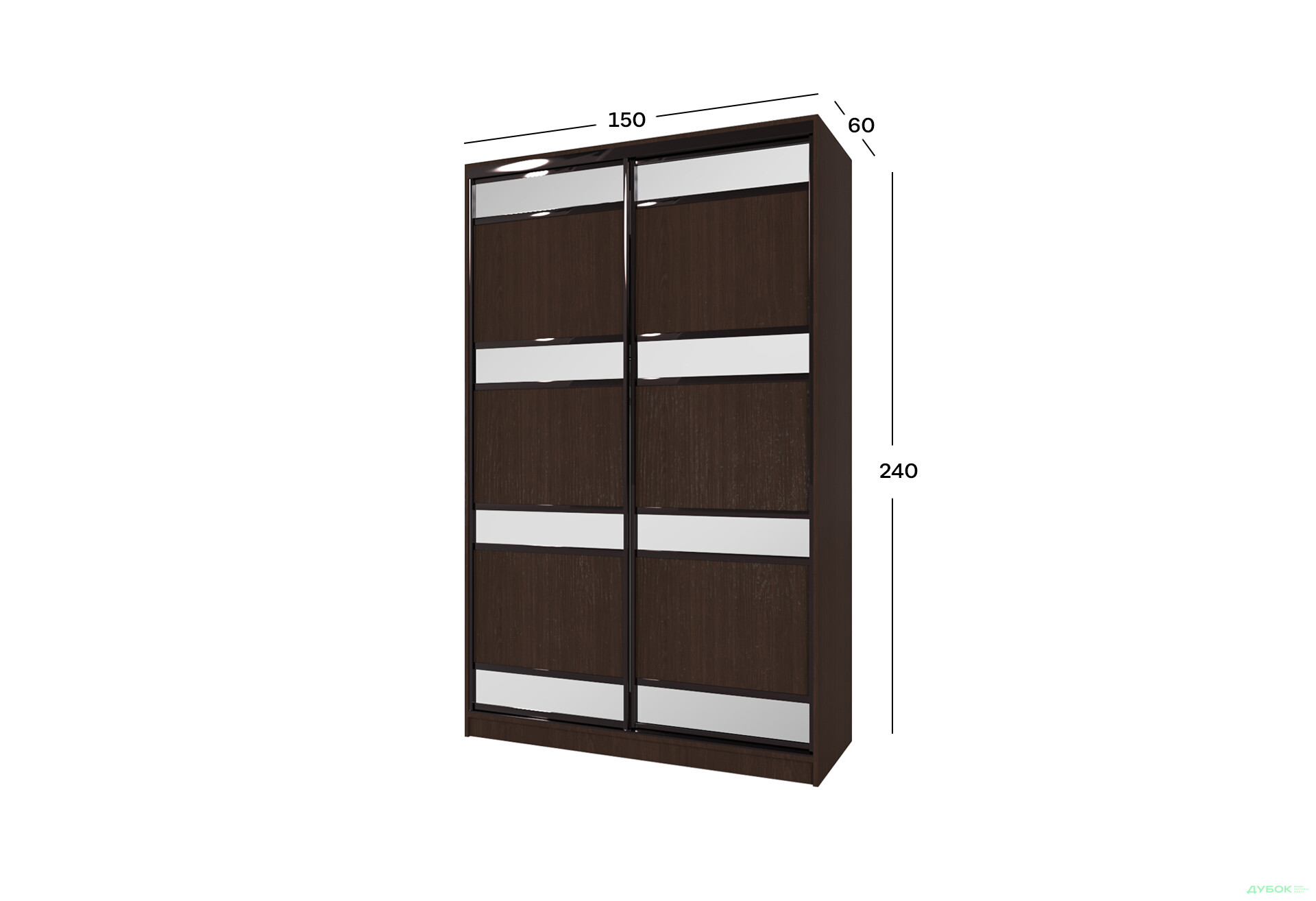 Изображение 7 - Шафа-купе Мебель Стар 2-дверый 1500х2400х600 фасад комби, венге магия