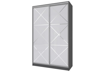 Шафа-купе MebelStar 2-дверна 1500х2400х600 фасади Худ.мат, антрацит